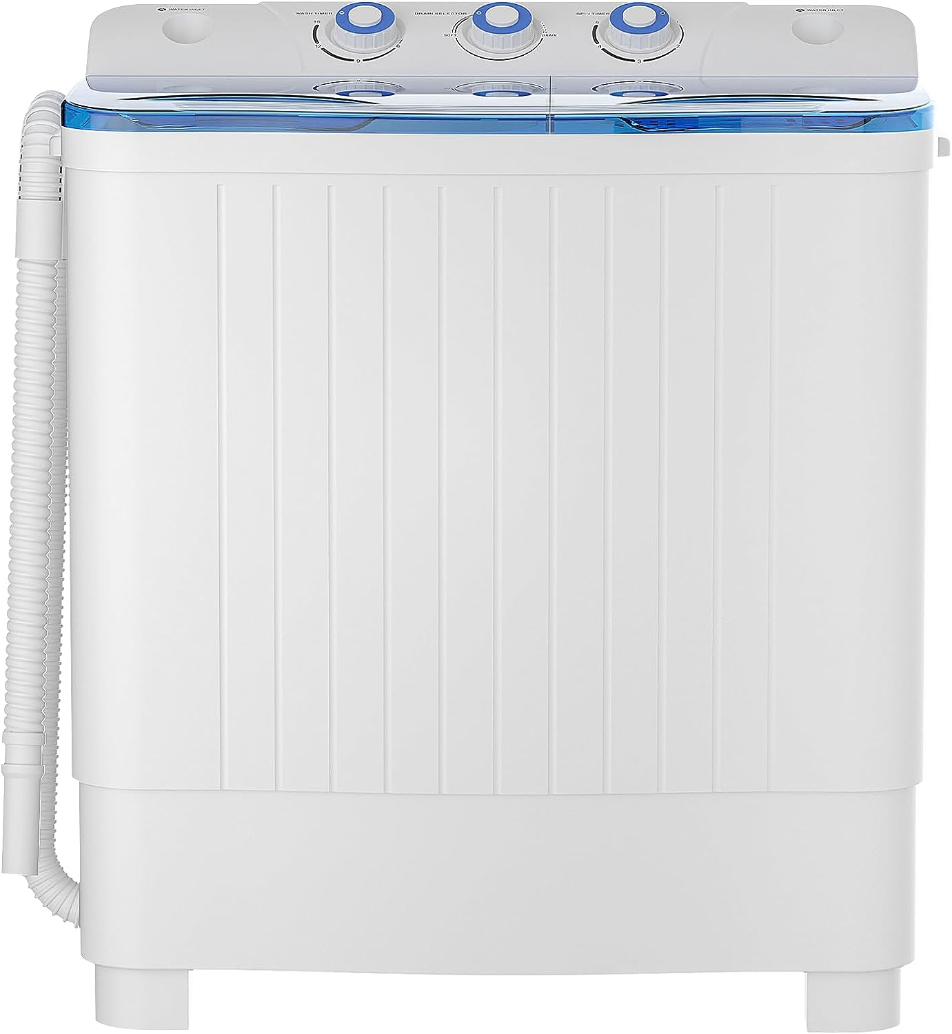 Auertech Portable Washing Machine 20lbs Mini Twin Tub Compact Semi-Automatic Washer Spinner Combo with Gravity Drain, Size: Dimension: 24.5 Large x
