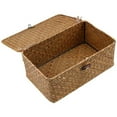 thumbnail image 1 of Aufbewahrungskorb Aus Geflochtenem Rattan, Aufbewahrungsbox Mit Deckel, Seegras, Wäschekörbe, Make-Up-Organizer Für Badezimmer, Wohnzimmer, Küche-Erhältlich In 3 Modellen (S, M, L)-L, 1 of 7