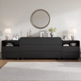 thumbnail image 1 of Aufeile Bedroom Dresser and Nightstand 3 Piece Set, 53" 6 Drawer Wood Dresser & Nightstand Set of 2 with Charging Station, Modern Curved Bedroom Furniture Set, Chest of Drawers, Black, 1 of 11