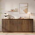thumbnail image 1 of Aufeile 63" Fluted Sideboard Buffet Cabinet with 2 Adjustable Shelves for Dining Room, Walnut, 1 of 10