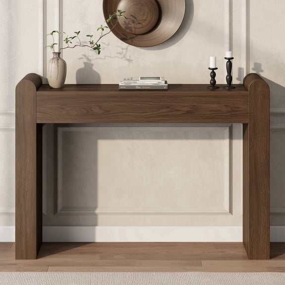 Aufeile Console Table for Entryway, Farmhouse Sofa Table Behind the Couch, Wooden Narrow Entry Table for Living Room, Entrance, Hallway, Walnut