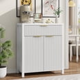 thumbnail image 1 of Aufeile Modern Sideboard with Drawer, White Fluted Buffet Cabinet with Adjustable Shelf, Storage Cabinet Home Furniture for Dining Living Room, Kitchen, Entryway, 1 of 9