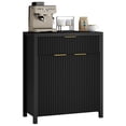 thumbnail image 1 of Aufeile Fluted Sideboard and Buffet, Accent Storage Cabinet with Adjustable Shelf for Dining room, Kitchen, Living room, Black, 1 of 10