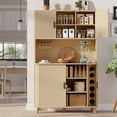 thumbnail image 1 of Aufeile 39" Wide Pantry Storage Cabinet with Adjustable Shelves Charging Station and Sliding Doors for Kitchen, Dining Room, Living Room, Natural Oak, 1 of 8
