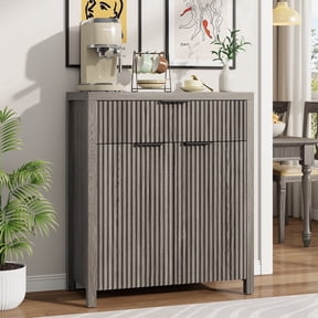 Aufeile Sideboard Buffet Cabinet with Drawer, Small Buffet Table with Adjustable Shelf, Modern Home Accent Furniture for Dining Living Room, Kitchen, Entryway, Gray Oak