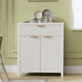thumbnail image 1 of Aufeile Sideboard Buffet Cabinet with Storage Drawers, Adjustable Shelves for Dining Room, Kitchen, Living Room, White, 1 of 9