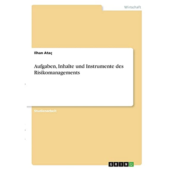 Aufgaben, Inhalte und Instrumente des Risikomanagements German Edition Paperback 3346384233 9783346384232 Ilhan Ata
