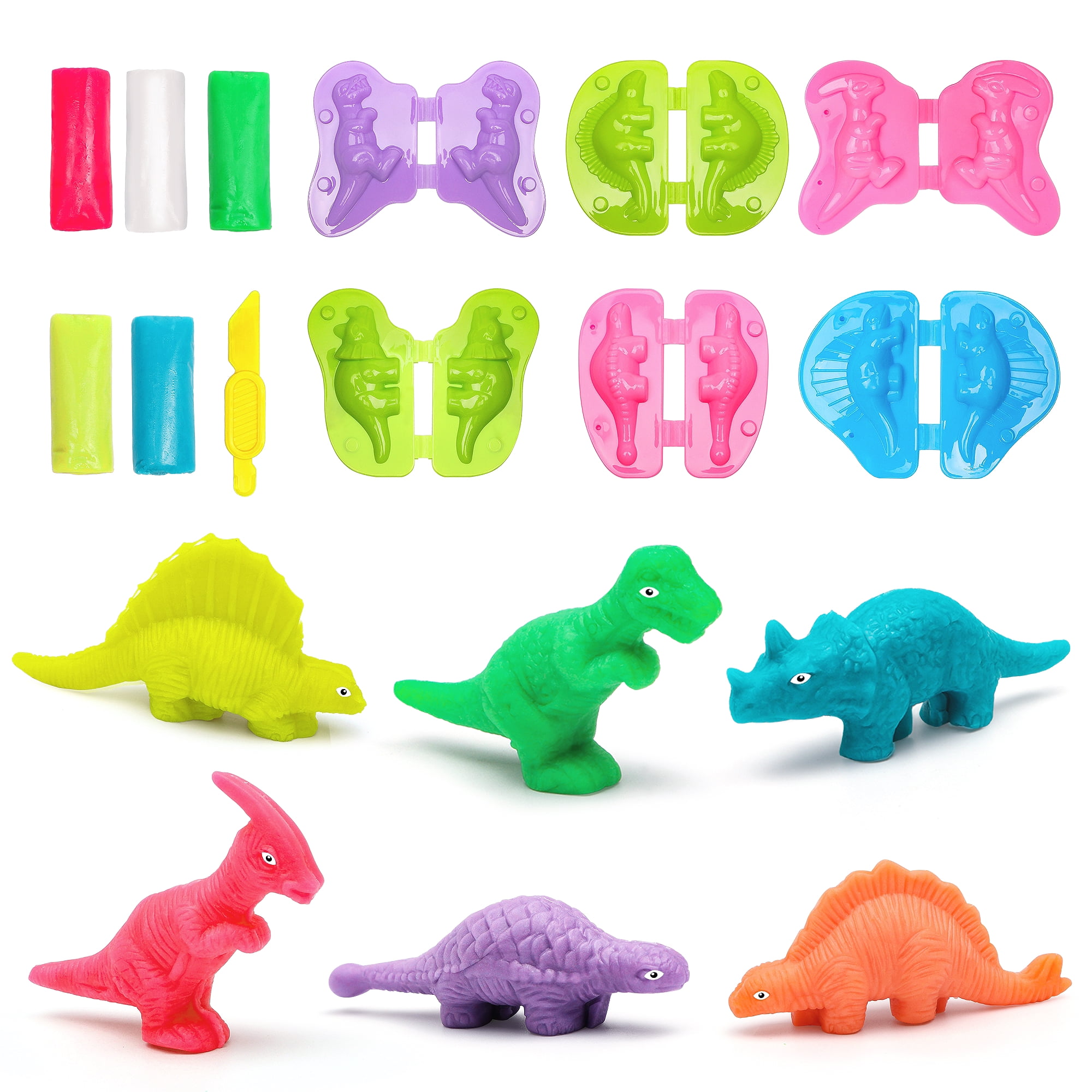 Color Play Dough Toys for Kids 3+, Dinosaur World Playdough Set, w/ Tool  Cutters Molds, Creativity Party Dough Toys, Birthday Christmas Gift for  Boys Girls 