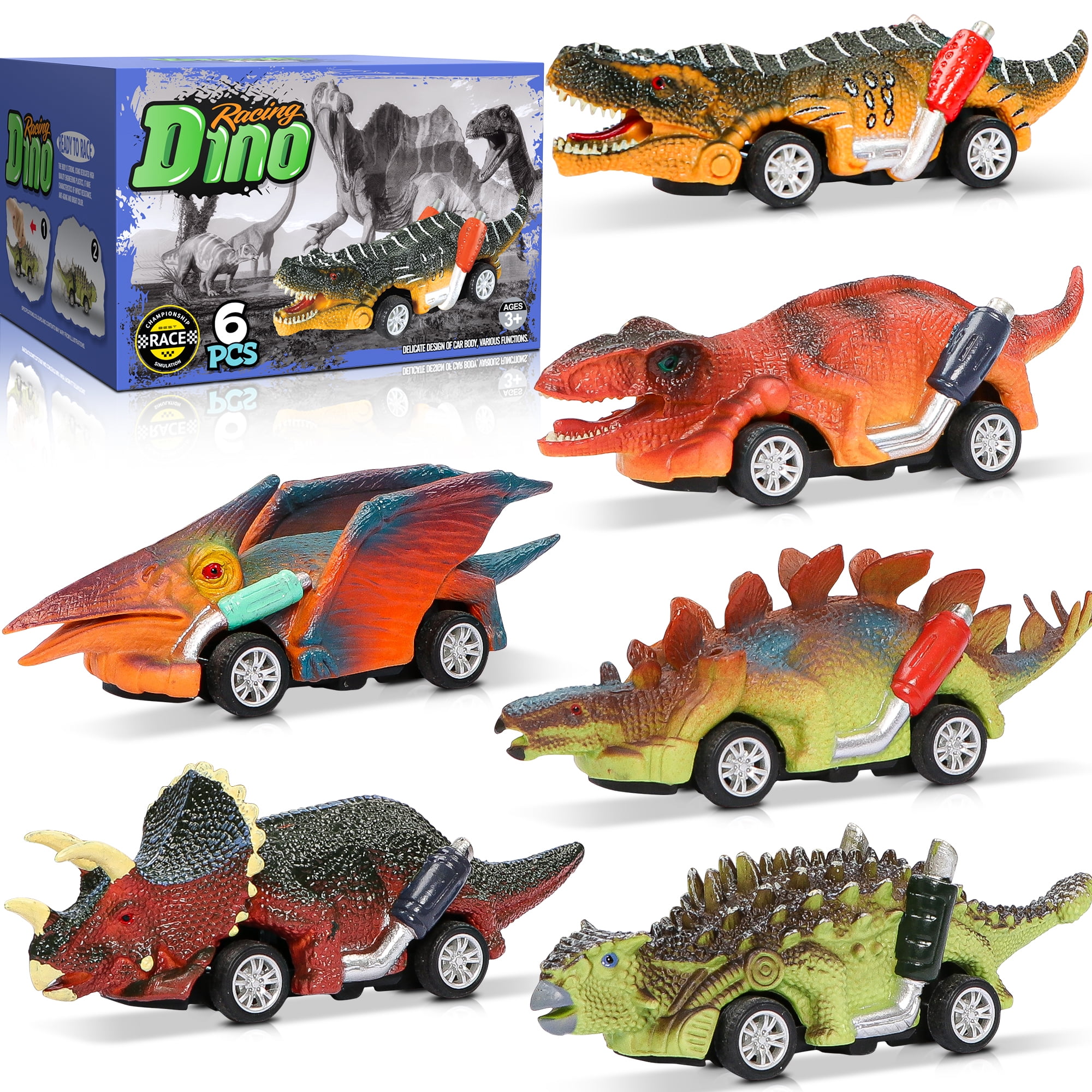 Aufitker Dinosaur Toy Pull Back Cars, Dinosaur Games with TRex ,Pull