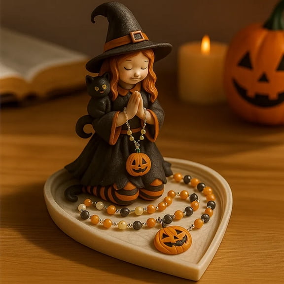 Aufmer 1 Pcs Handcrafted Wooden Bead Holder, Detailed Carving, Ideal for Prayer and Display, 6in(Red)