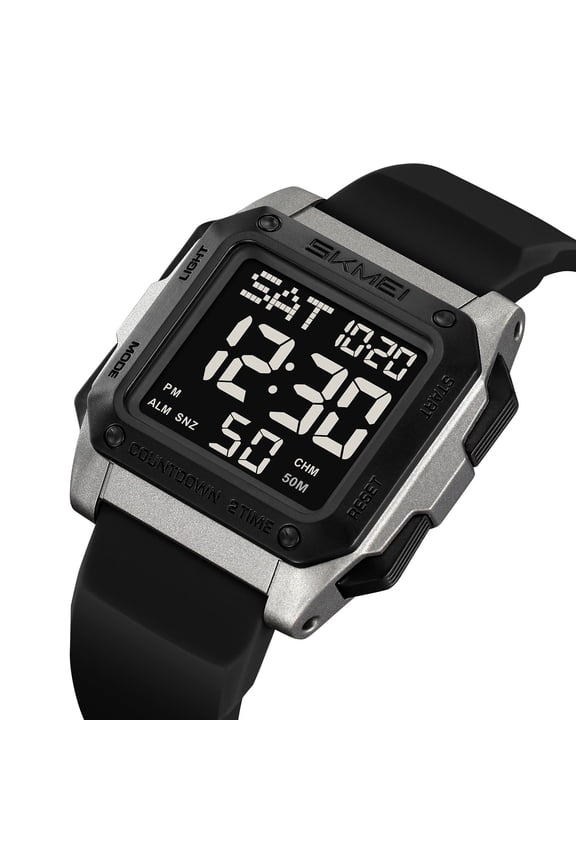 1 Pcs Waterproof Digital Watch for Men's Outdoor Sports, Luminous Display Watch for Hiking and Camping, Multi-Functional Sports Watch for Running and Swimming Gift