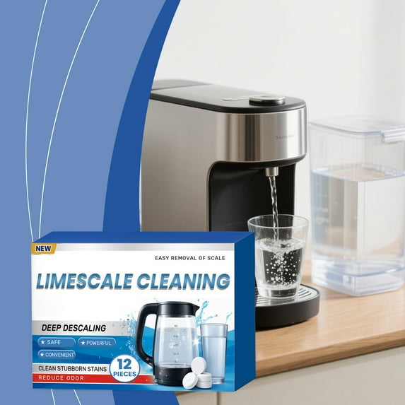 Aufmer 12 Pcs Kettle Descaler Tablets, Powerful Limescale Remover for Coffee Makers & Electric Kettles, Fast-Acting Formula(Blue)