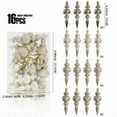 thumbnail image 1 of Aufmer 16 Pcs Glossy Finial Tree Ornaments, Elegant Holiday Hanging Drops for Xmas Decor, Festive Home Accents for Mantel Window Display(Gold), 1 of 4