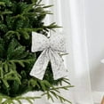 thumbnail image 1 of Aufmer 2 Pcs 6.3in Sequined Christmas Bow - Glamorous Holiday Decor for Tree, Window & Gift Wrapping(Silver), 1 of 7