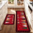thumbnail image 1 of Aufmer 2 Pcs Christmas Themed Kitchen Rug Set with Non-Slip Backing, Polyester Floor Mats for Holiday Decor, Festive Runner Collection for Entryway and Dining Area Arrangements(Multicolor), 1 of 6