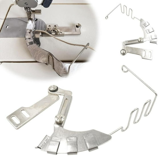 Aufmer 2 Pcs Right Angle Bias Binder Presser Foot, Precision Overlock Binding Tool, Compatible with Most Sewing Machines(Multicolor)