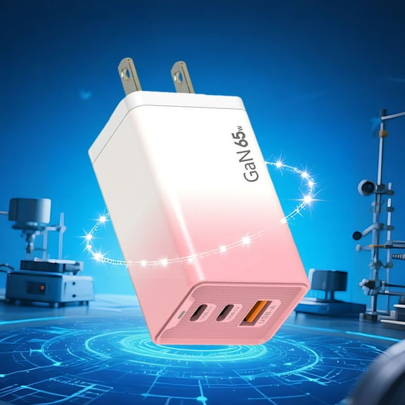 Aufmer 2 pcs 30W Gradient Charger LED Multi Port Standard Fast Charging Head, with Light, Type-C Interface, Fits for iPhone 16 15 14 13 12 11 Pro Max/Pro/XR/8/7/6/Plus,Samsung,Android