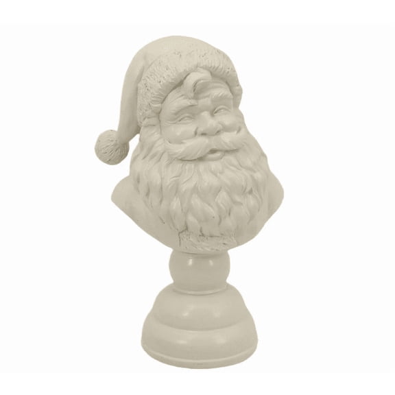 Aufmer 3 Pcs Elegant Santa Statue, Seasonal Table Accent, Resin Holiday Display, Traditional Christmas Decor(White)