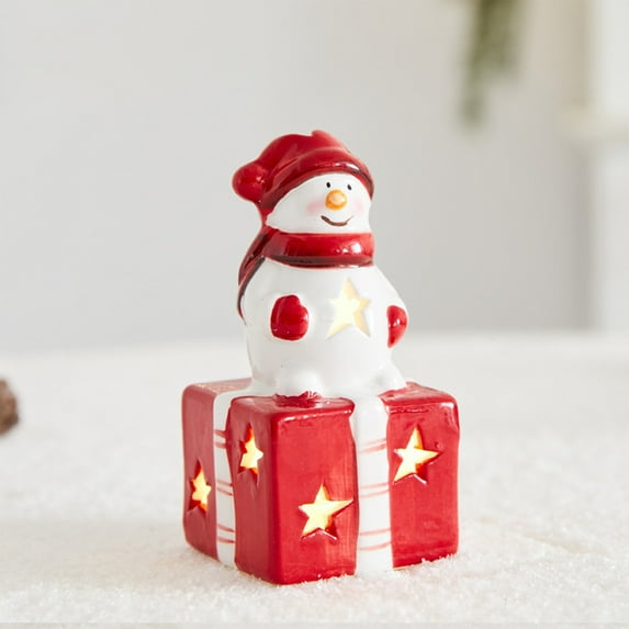 Aufmer 3 Pcs Festive Ceramic Table Decor, Christmas Party Ornament, Holiday Desktop Decoration, Seasonal Accent for Home and Office Display(Multicolor)