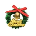 thumbnail image 1 of Aufmer 3 Pcs Miniature Christmas Wreath Model, Festive Scene Decoration with Bells and Bow(Gold), 1 of 3