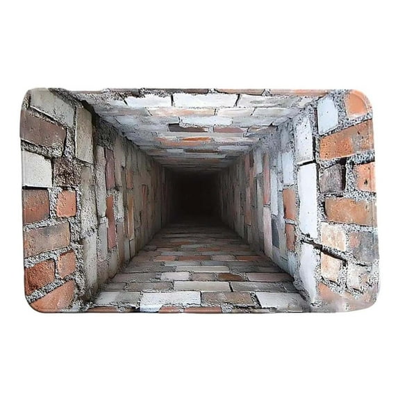 Aufmer 4 Pcs 3D Optical Illusion Doormat, Bottomless Hole Design Rug for Indoor Outdoor, Entrance Living Room Floor Mat