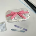 thumbnail image 1 of Aufmer 4 Pcs Candy Color Bowknot Pencil Case, Soft Cloth Vertical Stationery Bag, 7.87x4.13in(Silver), 1 of 6