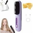 thumbnail image 1 of Aufmer 4 Pcs Portable Ceramic Straightening Comb, Fast Heating Styler for All Hair Types, 12in(Purple), 1 of 1