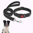 thumbnail image 1 of Aufmer 5 Pcs Reflective Dog Collar & Leash Set, Adjustable Nylon Pet Safety Gear with Locking Buckle, 59in(Black), 1 of 6