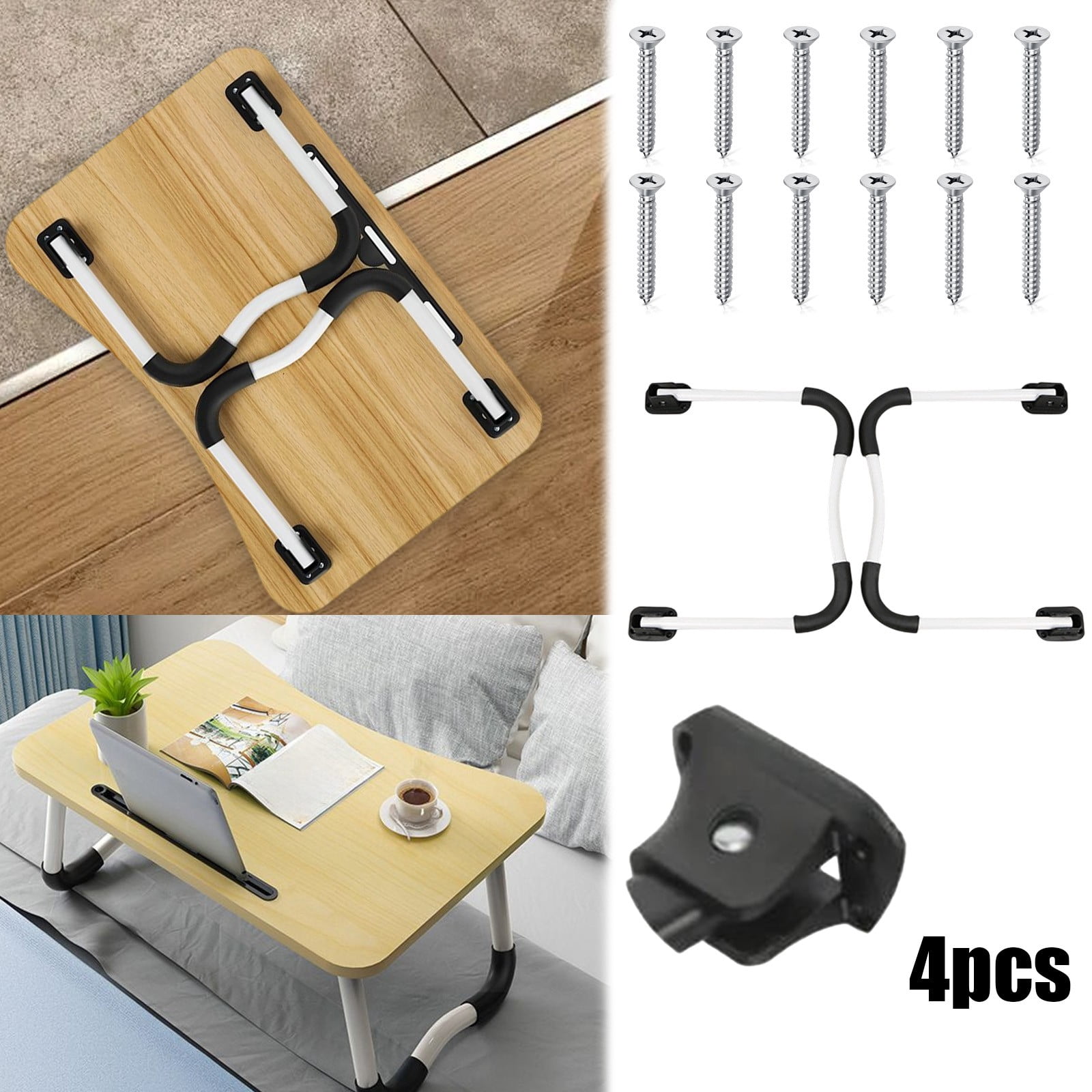Aufmer 6 Pcs Adjustable Folding Desk Legs, 50KG Capacity Steel Frame ...