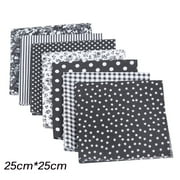 Aufmer 7pcs DIY Cotton Fabric Bundle 25 x 25cm, 7PCS Different Pattern, Squares Patchwork Material for Sewing Quilting Scrapbooking