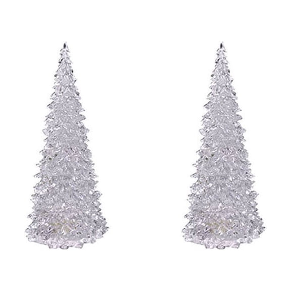 Aufmer 8 Pcs Acrylic Christmas Tree Lamp, Enchanted Light Up Colors Changing Lights, Mini Christmas Tree with Lights for Room Table Decor, 7.5cm