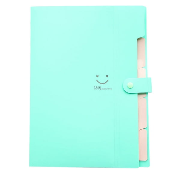 Aufmer A4 Expanding File Folder 5 Pockets Folder with Snap Closure Plastic Document Organizer, 288 Pieces File Folder Labels for School and Office Supplies,10 Colors✿Latest upgrade