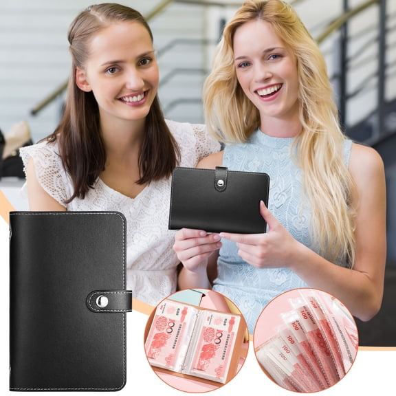 Aufmer A6 Commemorative Banknote Storage Book, Cash Saving Album Holder, Large Capacity Money Organizer, Faux Leather Coin Clipper Binder, Home Finance Accounting Notebook