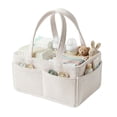 thumbnail image 1 of Aufmer Baby Nappy Caddy Organizer, Corduroy Nursery Diaper Storage Basket with Handle, Portable Baby Shower, Newborn Baby Essentials Holder for Diapers, Wipes, Bottles, Toys, Nursery Room Decor, 1 of 9