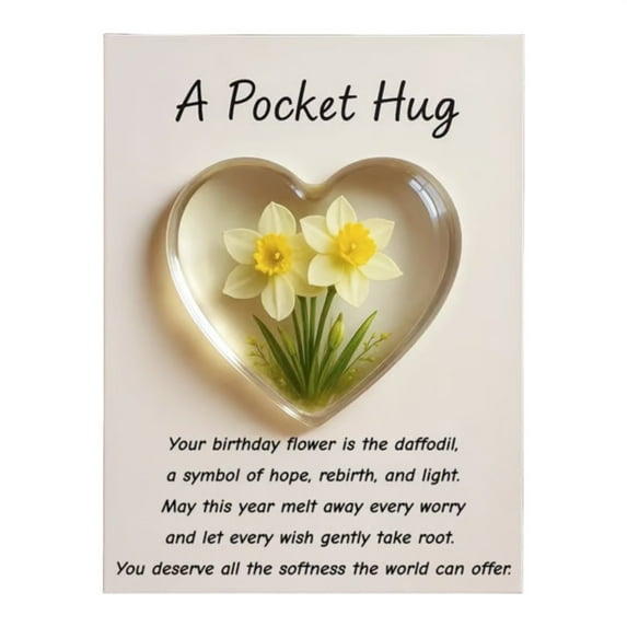 Aufmer Floral Pocket Greeting Card, Flower Design Blank Gift Card, Pressed Flower Style Note Card, Sentimental Keepsake for Birthday Anniversary