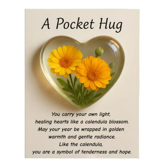 Aufmer Floral Pocket Greeting Card, Flower Design Blank Gift Card, Pressed Flower Style Note Card, Sentimental Keepsake for Birthday Anniversary