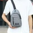 thumbnail image 1 of Aufmer Genuine Leather Sling Bag with USB Charging Port Multi-pocket Chest Bag for Men Hiking Travel Daypack, 1 of 9