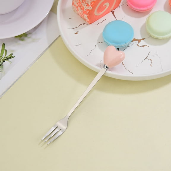 Aufmer Heart Handle Stainless Steel Fork Spoon Set, Polished Cutlery for Coffee Dessert Tea, Rust Resistant Flatware for Home Kitchen Cafe