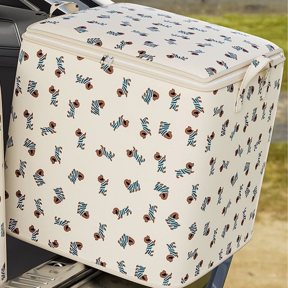 Aufmer Heavy Duty Moving Storage Bag, Oversized Polyester Quilt Container, Reinforced Handle Double Zipper Packing Tote