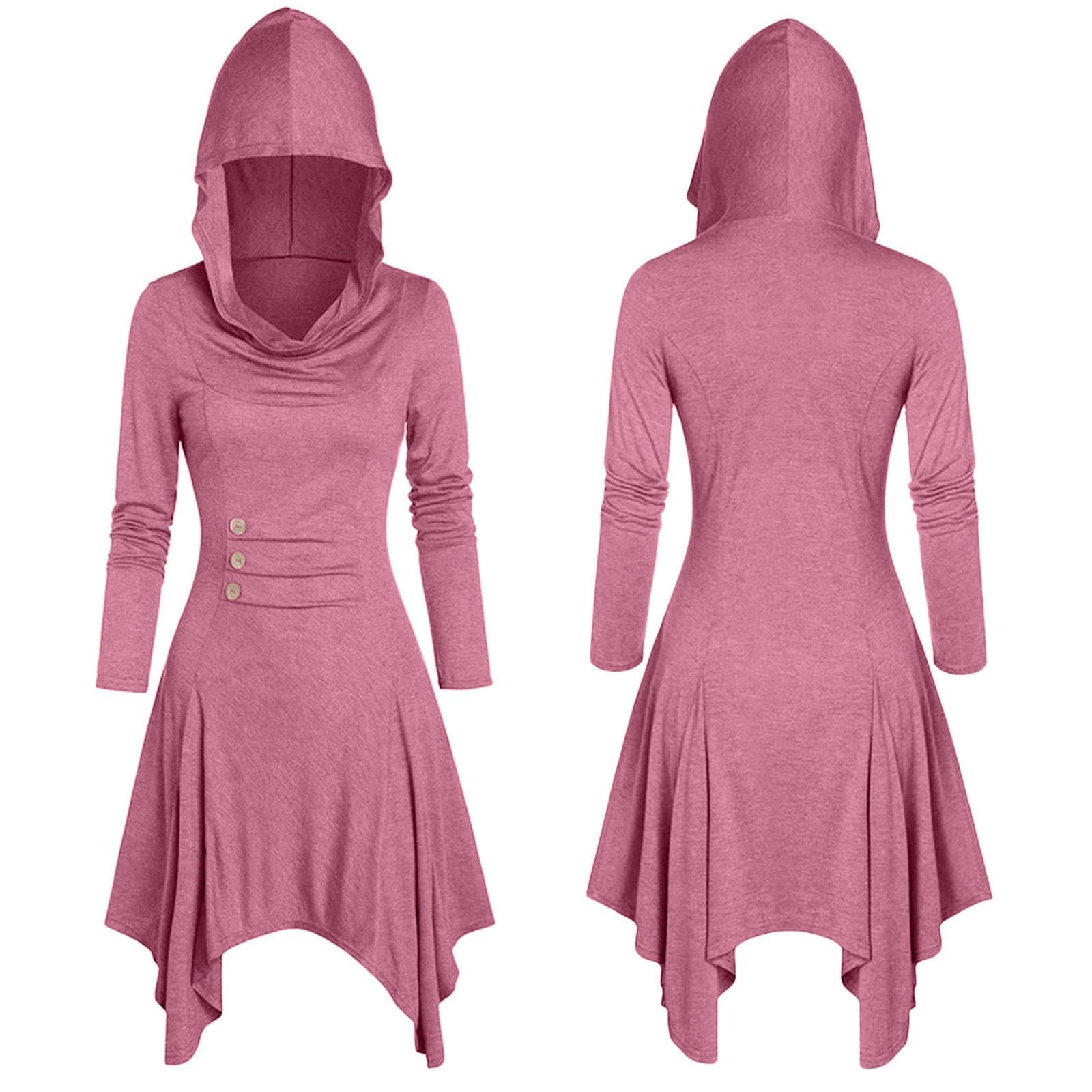 chinese dress ladies Desdemona Hooded Long Sleeve Maxi Dress in Black