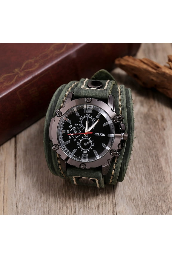 Men's Steampunk Wrist Watch Vintage Hand Sewn Cowhide Watch Quartz Watch✿2024 Latest Upgrade