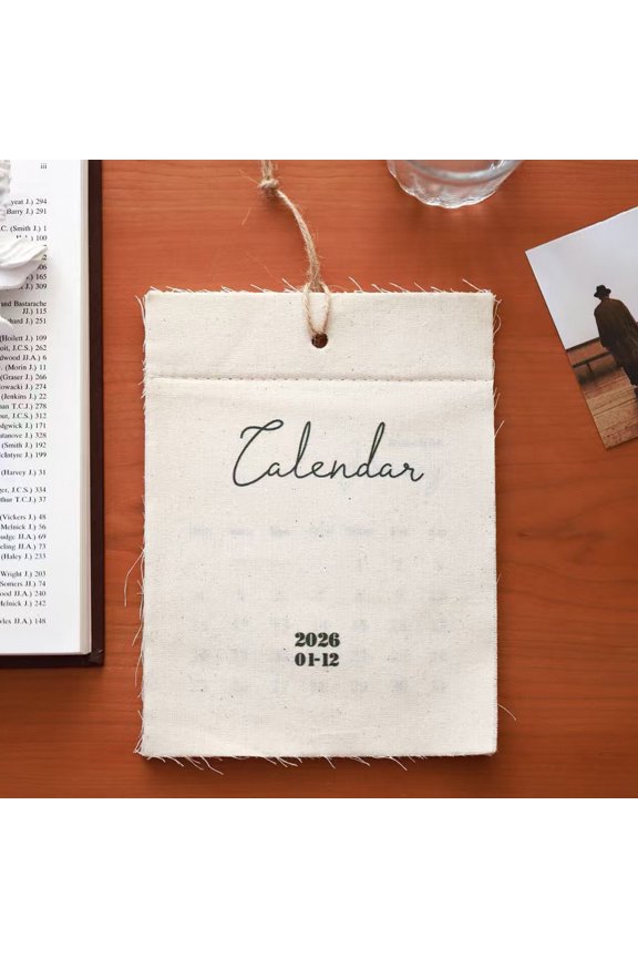 Minimalist Canvas Wall Calendar, Beige Date Planner, Home Office Decor for Schedule, Work, Study, Desk, Wall Organization