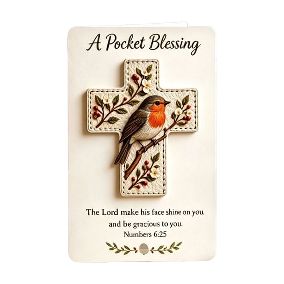 Aufmer Pocket Inspirational Blessing Card Isaiah Scripture Religious Gift Keepsake for Baptism Confirmation Communion Church Prayer Decor Card