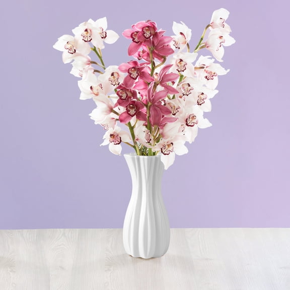 Aufmer Spring Plastic Vase For Pampas Grass Modern Decorative Vase For Home Wedding Bouquet Display, Plastic(A)
