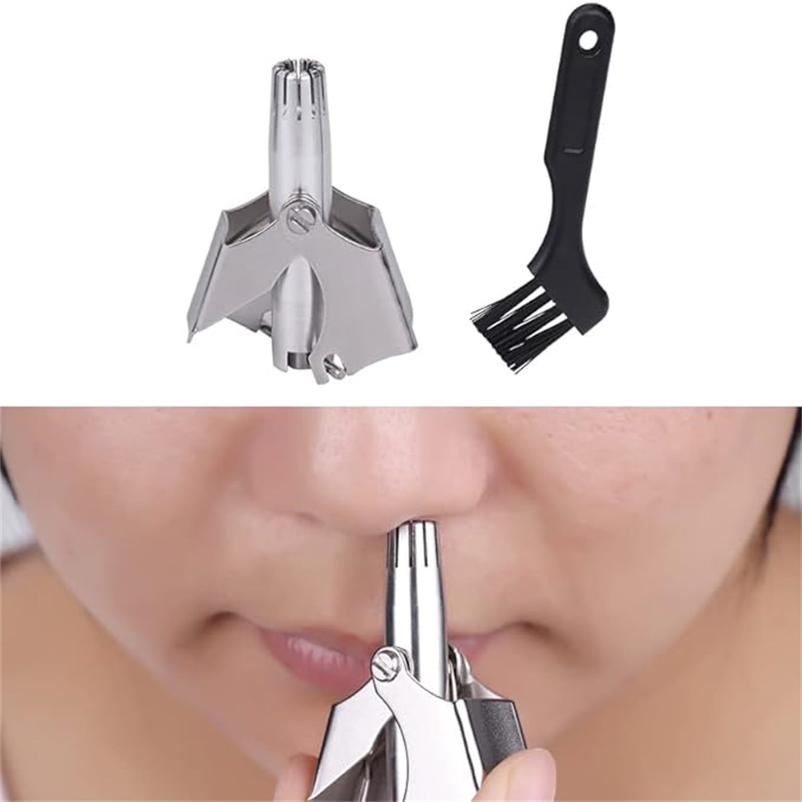 Aufmer Stainless Steel Manual Nose And Ear Hair Trimmers No Batteries