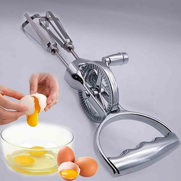 Stainless Steel Rotary Manual Hand Whisk Egg Beater┃ Rotary Egg Beater Whisk Egg Beater Mixer Blender Kitchen Cooking Tools,Baking, Cream,Hand Crank Egg Beater Stainless Steel, Egg Beater
