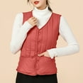 thumbnail image 1 of Jacenvly Winter Puffer Vest for Women Cropped Stylish Misses Waistcoat Gilet Jacket Coat Outwear Solid Keep Warm Tops, 1 of 8