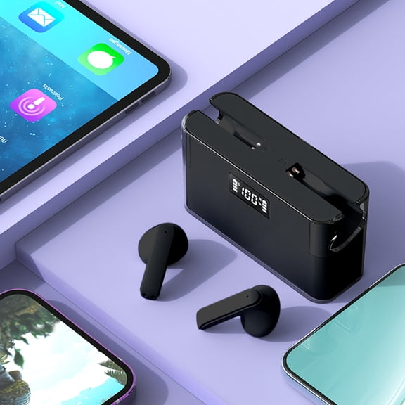 Aufmer Wireless Bluetooth Earphones With Mobile Power Supply Semi In Ear Sports Digital Display Earphones Headphones the Boys ✿Poor Things