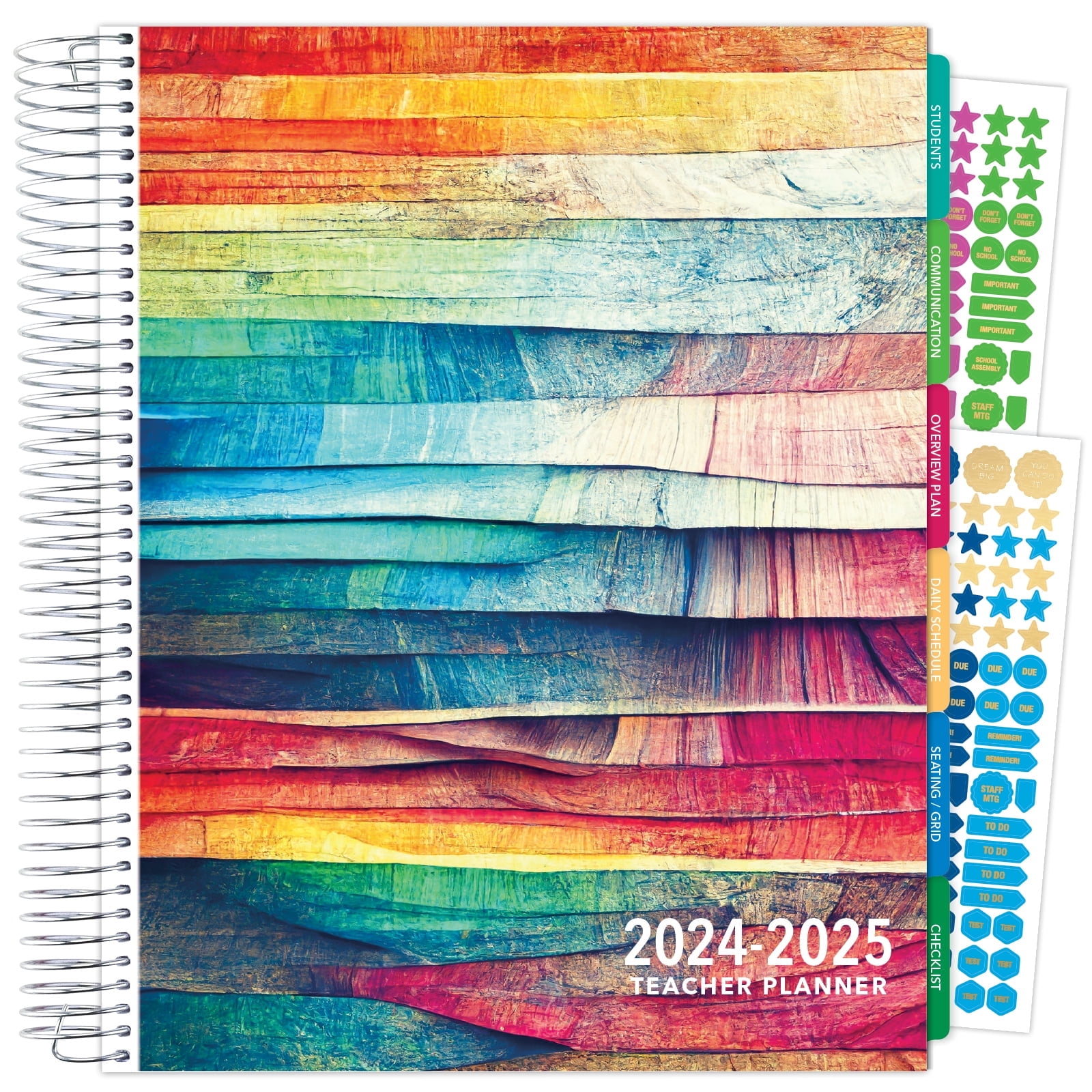 20242025 Deluxe Teaching Agenda Teacher Planner (8.5"x11", Rainbow