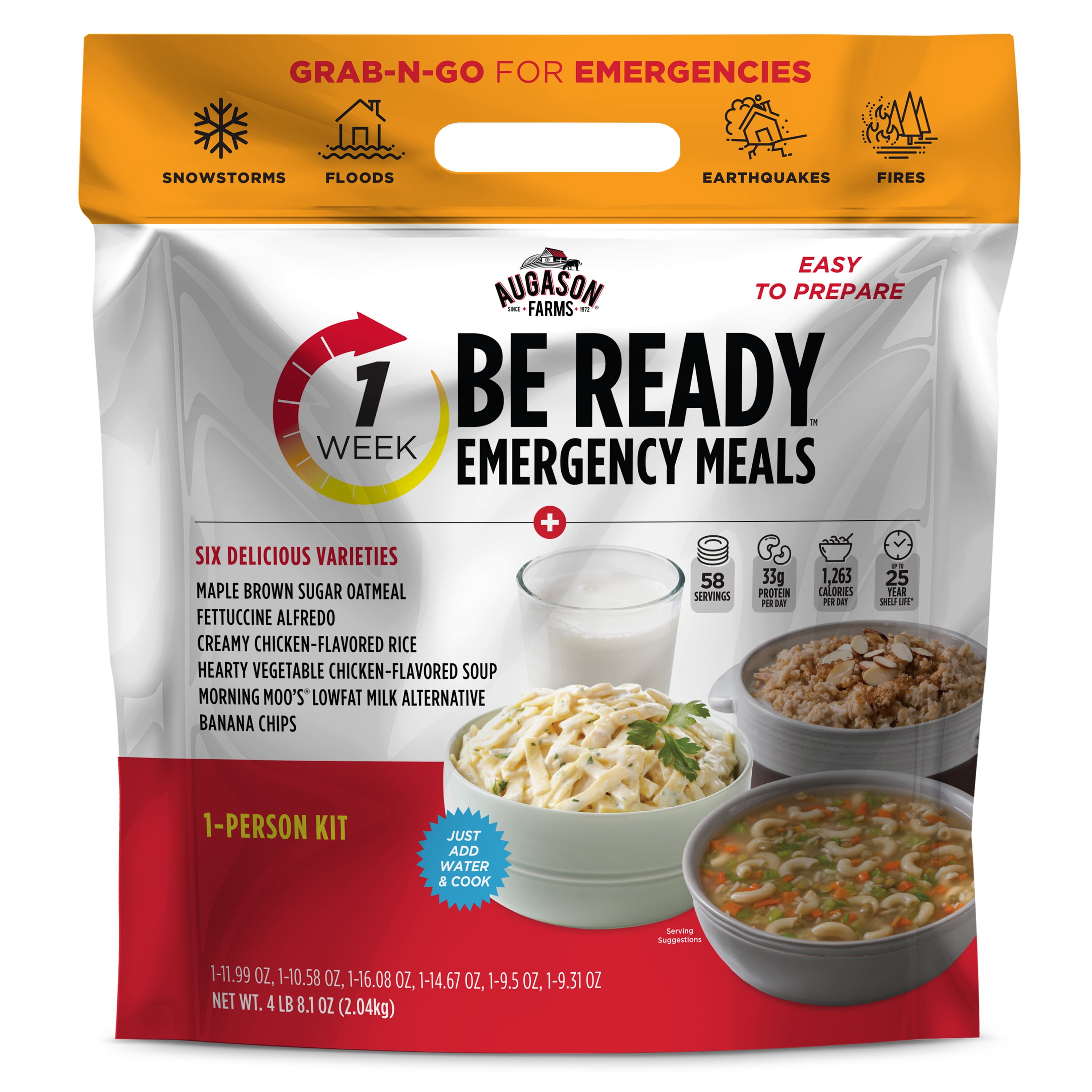 Augason Farms 1-Week 1-Person Emergency Food Supply, Survival Food